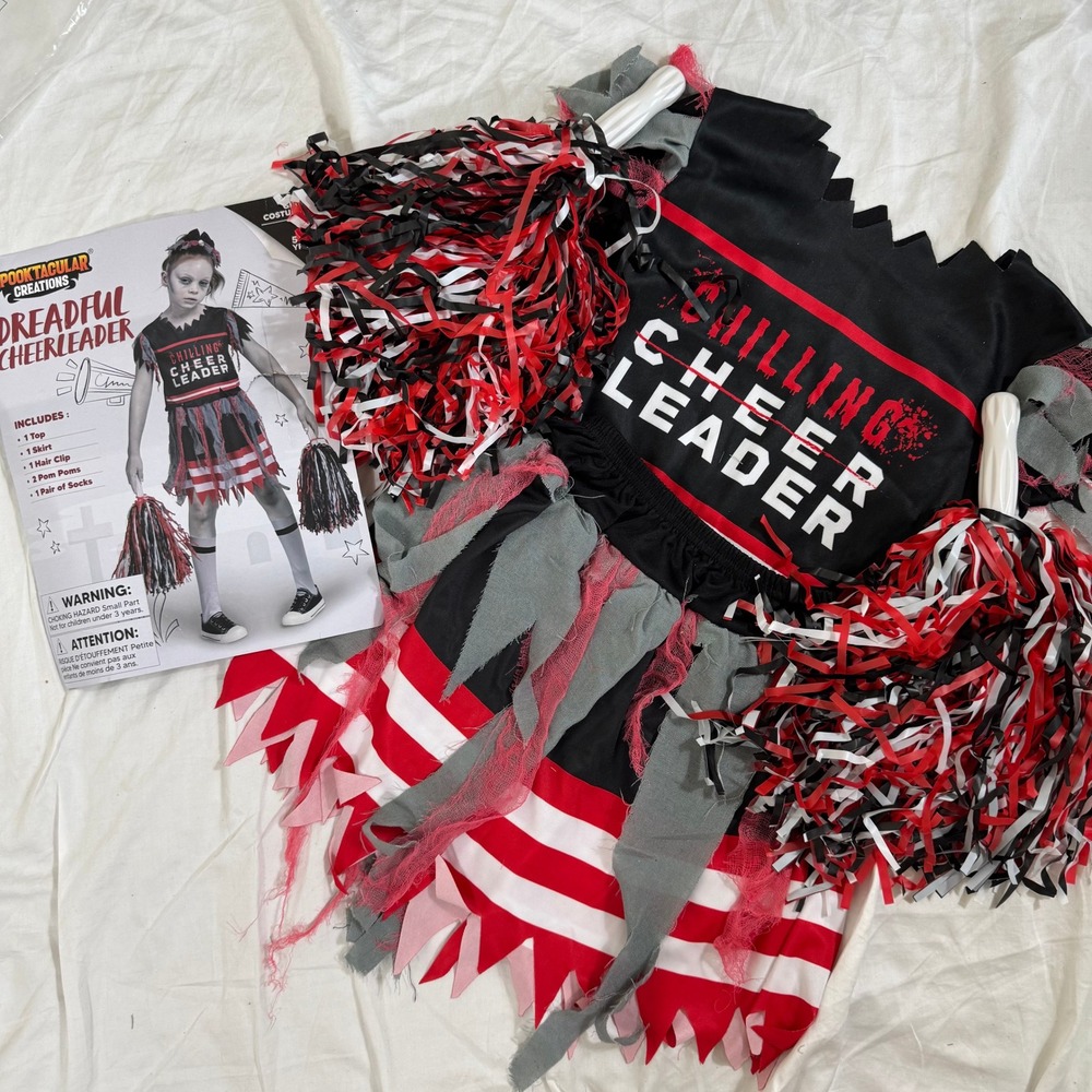 Girls Zombie Cheerleader Halloween Costume Small Dreadful Spooktacular Creations